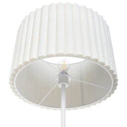 Beliani Floor Lamp 154Cm - Off-White Drum Shade, Iron Base, Beige Accent - thumbnail 4