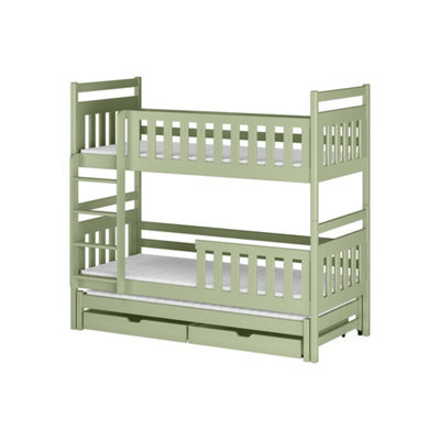 Arte Olive Klara Bunk Bed With Trundle & Storage W198Cm - Nature-Inspired Triple Bed With Ample Storage - image 1