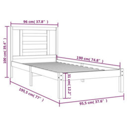 Berkfield Bed Frame Solid Wood Pine 90X190 Cm 3Ft Single - thumbnail 6