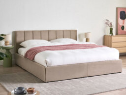 Beliani Ottoman Bed Velvet Dreux 180 X 200 Cm (Eu Super King) Taupe - thumbnail 2