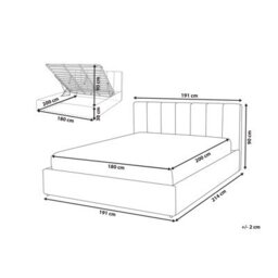 Beliani Ottoman Bed Velvet Dreux 180 X 200 Cm (Eu Super King) Taupe - thumbnail 3