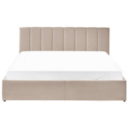Beliani Ottoman Bed Velvet Dreux 180 X 200 Cm (Eu Super King) Taupe - thumbnail 7