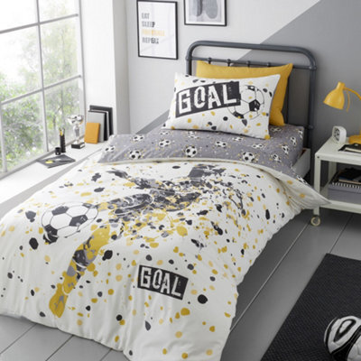 Bedlam Goal Reversible Gold Duvet Cover Set - image 1