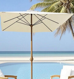 White 2.1X1.4M Rectangular Parasol Canopy Waterproof - thumbnail 6