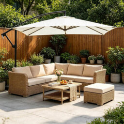 White 2.1X1.4M Rectangular Parasol Canopy Waterproof - thumbnail 3
