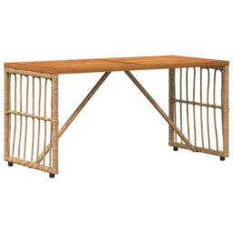 Walplus Outdoor Table Natural 80 X 40 X 40 Cm Steel And Poly Rattan - thumbnail 2