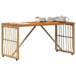 Walplus Outdoor Table Natural 80 X 40 X 40 Cm Steel And Poly Rattan - thumbnail 3