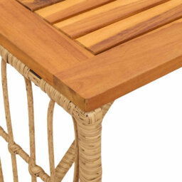 Walplus Outdoor Table Natural 80 X 40 X 40 Cm Steel And Poly Rattan - thumbnail 9