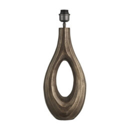 Industville Ornate Ellipse Table Lamp, Brass Base, Empire Cotton Shade - thumbnail 2