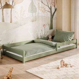 Arte Olive Wooden Single Bed Alis 90X190Cm - Practical Floor-Hugging Design With Natural Appeal - thumbnail 1