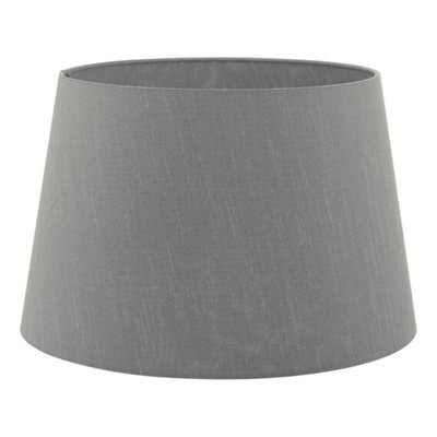 DAR Cezanne Grey Faux Silk Tapered Drum Shade 40Cm - image 1