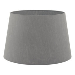 DAR Cezanne Grey Faux Silk Tapered Drum Shade 40Cm - thumbnail 1