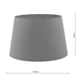 DAR Cezanne Grey Faux Silk Tapered Drum Shade 40Cm - thumbnail 4