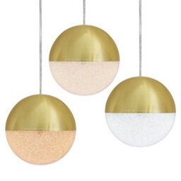 Long Life Lamps Company Led Ceiling Gold Glass Globe Pendant Light Cct Natural Cool Warm White H3109 - thumbnail 3