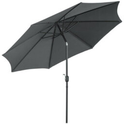 Outsunny 3(M) Patio Umbrella Outdoor Sunshade Canopy W/ Tilt & Crank Dark Grey - thumbnail 2