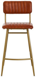 Orsina Tan Leather Bar Chair With Gold Finish Frame - thumbnail 5