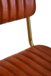Orsina Tan Leather Bar Chair With Gold Finish Frame - thumbnail 2