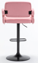 Set Of 2 Pink High Alicante Faux Leather Bar Stools Gas Lift Breakfast Kitchen Island Chairs Plush Padded Seats - thumbnail 3
