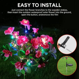 Led Solar Power Flower Lights Garden Stake Lamp Yard Outdoor Decor Waterproof - thumbnail 4