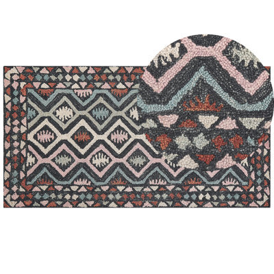 Beliani Rug Haymana Multicolour 80 X 150 Cm Wool - image 1