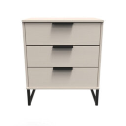 Beijing 3 Drawer Midi Chest Of Drawers In Kashmir Ash (Ready Assembled) - thumbnail 1