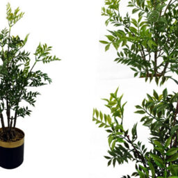 Pegdev - Pdl 60Cm Artificial Nandina Bonsai Ficus Tree Potted Indoor Plant With Wired Branches And Plastic Leaves For Home/ Office - thumbnail 4