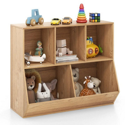 5 Cubby Toy Storage Organizer Wooden Bookcase Bookshelf Cabinet - image 1