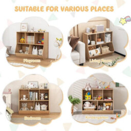 5 Cubby Toy Storage Organizer Wooden Bookcase Bookshelf Cabinet - thumbnail 4