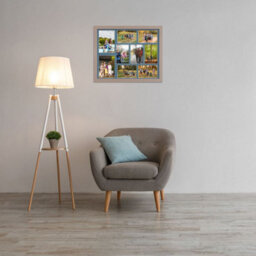 AK Frames 20X16 Rose Gold Modern Multi Photo Frame With Pompadour Mount - Holds 9 Apertures (2X) 7X5, (7X) 6X4 Photos - thumbnail 3