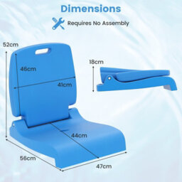 Costway Foldable Outdoor Pool Chair Poolside Chairs For Edge Of Pool-Blue - thumbnail 2