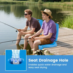 Costway Foldable Outdoor Pool Chair Poolside Chairs For Edge Of Pool-Blue - thumbnail 8