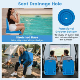 Costway Foldable Outdoor Pool Chair Poolside Chairs For Edge Of Pool-Blue - thumbnail 9