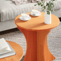 Berkfield Coffee Table 2 Pcs Brown Solid Pine Wood - thumbnail 4