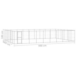 Berkfield Outdoor Dog Kennel Galvanised Steel 65.34 M2 - thumbnail 6