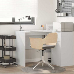 Berkfield Writing Desk White Engineered Wood Medium Storage Writing Desk