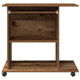 Berkfield Modern Computer Desk Old Wood 80X50X75 Cm Engineered Wood - thumbnail 4