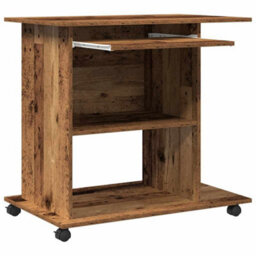 Berkfield Modern Computer Desk Old Wood 80X50X75 Cm Engineered Wood - thumbnail 7
