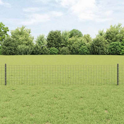 Berkfield Fence Posts Height Adjustable 5 Pcs Grey 40 Cm Steel - image 1
