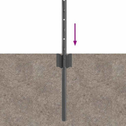 Berkfield Fence Posts Height Adjustable 5 Pcs Grey 40 Cm Steel - thumbnail 5