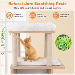 Costway 120 Cm Cat Tree 5-Layer Sports-Themed Cat Tower W/ 2 Cat Condos - thumbnail 5