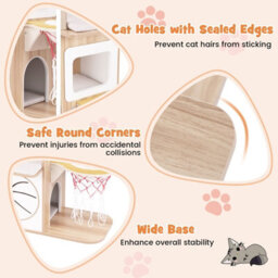 Costway 120 Cm Cat Tree 5-Layer Sports-Themed Cat Tower W/ 2 Cat Condos - thumbnail 8
