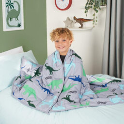OHS Weighted Blanket Kids Dino Sensory Sleep Therapy Anxiety Soft Teddy Fleece Throw - thumbnail 2