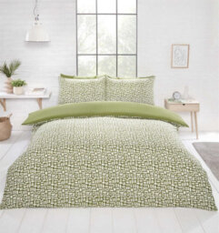 Rapport Home Pebbles Geo Green Duvet Cover Set King Bedding Set - thumbnail 1