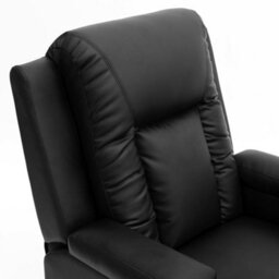 More4Homes Manual Pushback Recliner Chair With Compact Living Room Design And Cup Holders In Black Bonded Leather - thumbnail 5