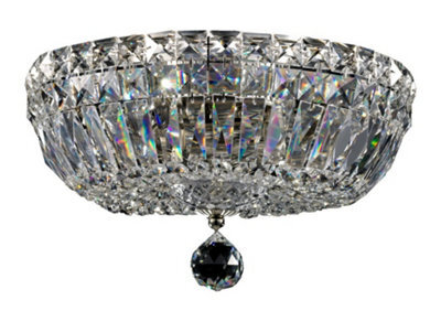 Luminosa Lighting Luminosa Basfor Semi Flush Ceiling Lamp Nickel Antique & Crystal, 3 Light, E14 - image 1