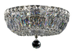 Luminosa Lighting Luminosa Basfor Semi Flush Ceiling Lamp Nickel Antique & Crystal, 3 Light, E14 - thumbnail 3