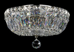 Luminosa Lighting Luminosa Basfor Semi Flush Ceiling Lamp Nickel Antique & Crystal, 3 Light, E14 - thumbnail 2