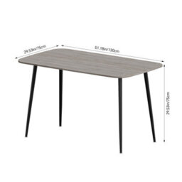 Living And Home Modern Dining Table With Mdf Tabletop And Metal Legs - thumbnail 5