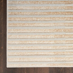 Beige Silver Striped Modern Living Room Bedroom & Dining Room Rug-160Cm X 221Cm - thumbnail 5