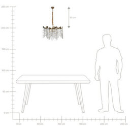 Beliani Glamour Gold Chandelier - Tiered Acrylic Faux Crystals, Velvet-Covered Cable, W60 X D60 X H52Cm - thumbnail 8